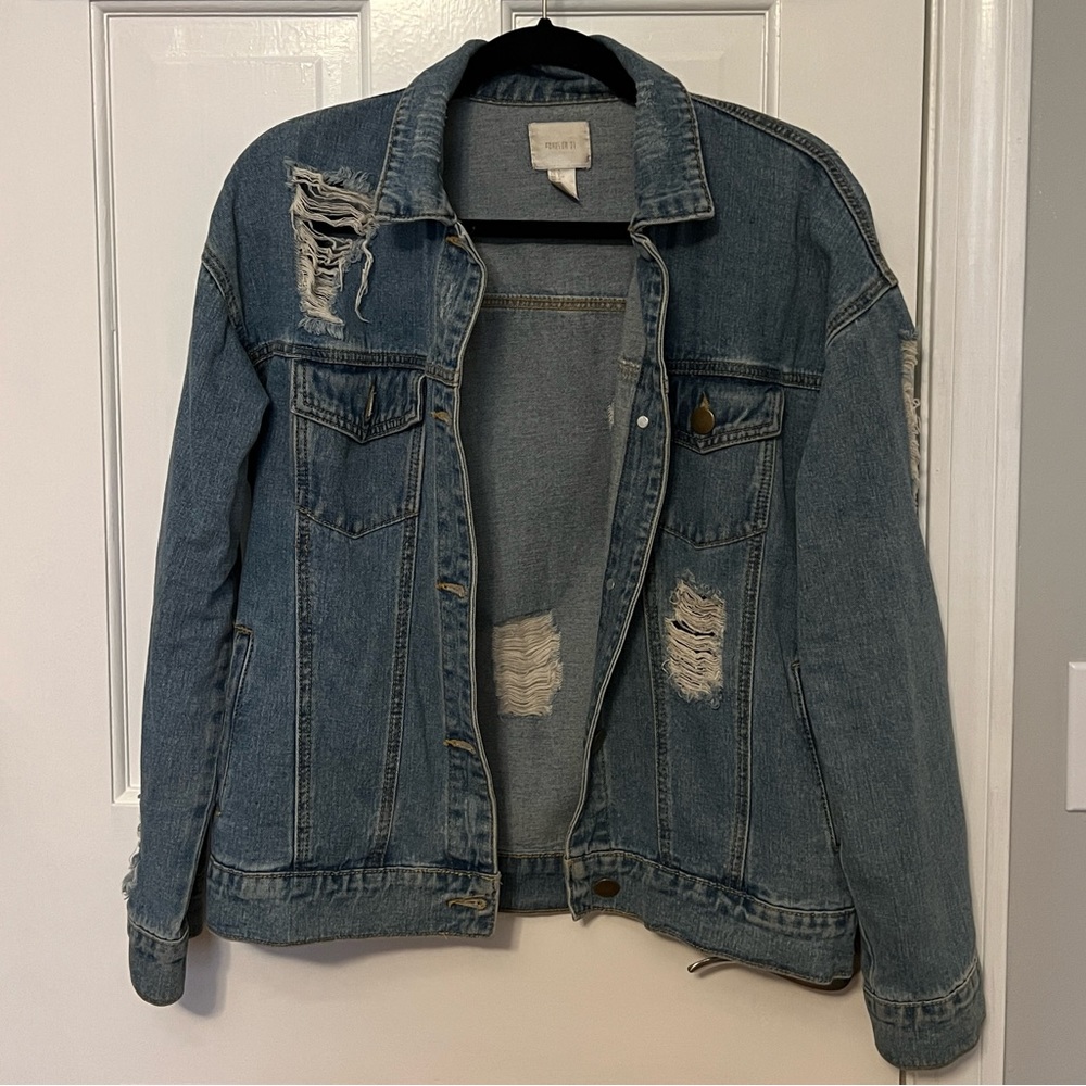 Forever 21 Distressed Jean Jacket